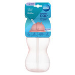 Canpol Bebés, biberón con tubo de silicona plegable, rosa, a partir de 12 meses, 370 ml