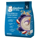 Gerber Reisbrei mit Haferflocken, Äpfeln, Pflaumen, ohne Milch, ohne Zuckerzusatz, ab 6 Monaten, 160 g