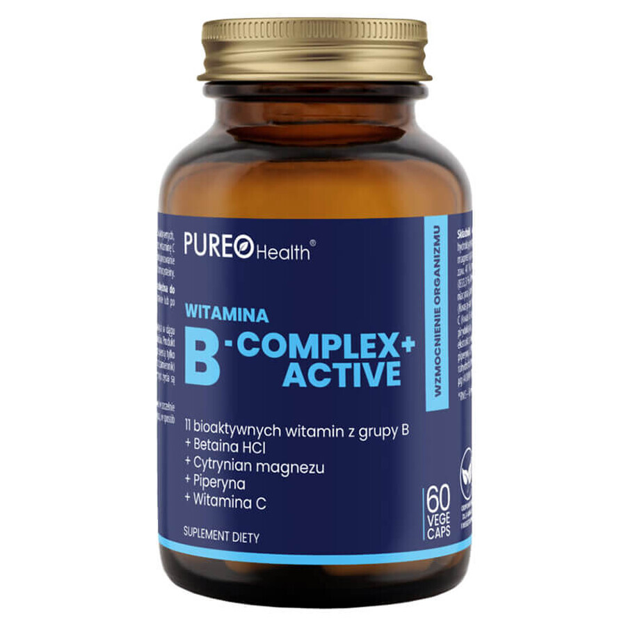 Pureo Health Vitamin B-Komplex + Aktiv, 60 Kapseln