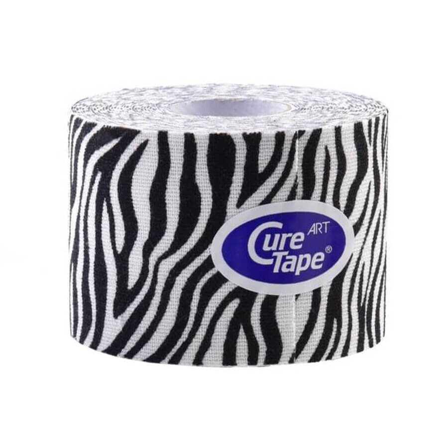 CureTape Art Zebra Black, kinesiology tape, 5 cm x 5 m, 1 pc