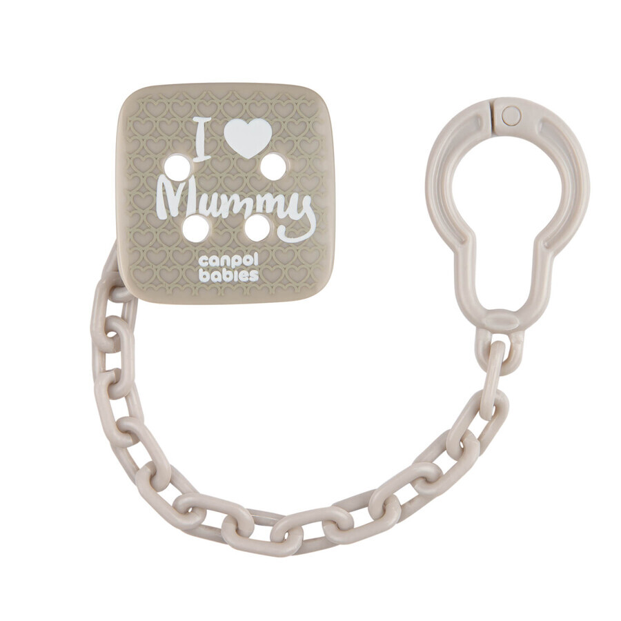 Canpol Baby's, ketting voor poppen, Ik hou van mama, grijs, 1 stuk