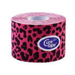 CureTape Art Leopard Pink, bandă kinesiologică, 5 cm x 5 m, 1 buc