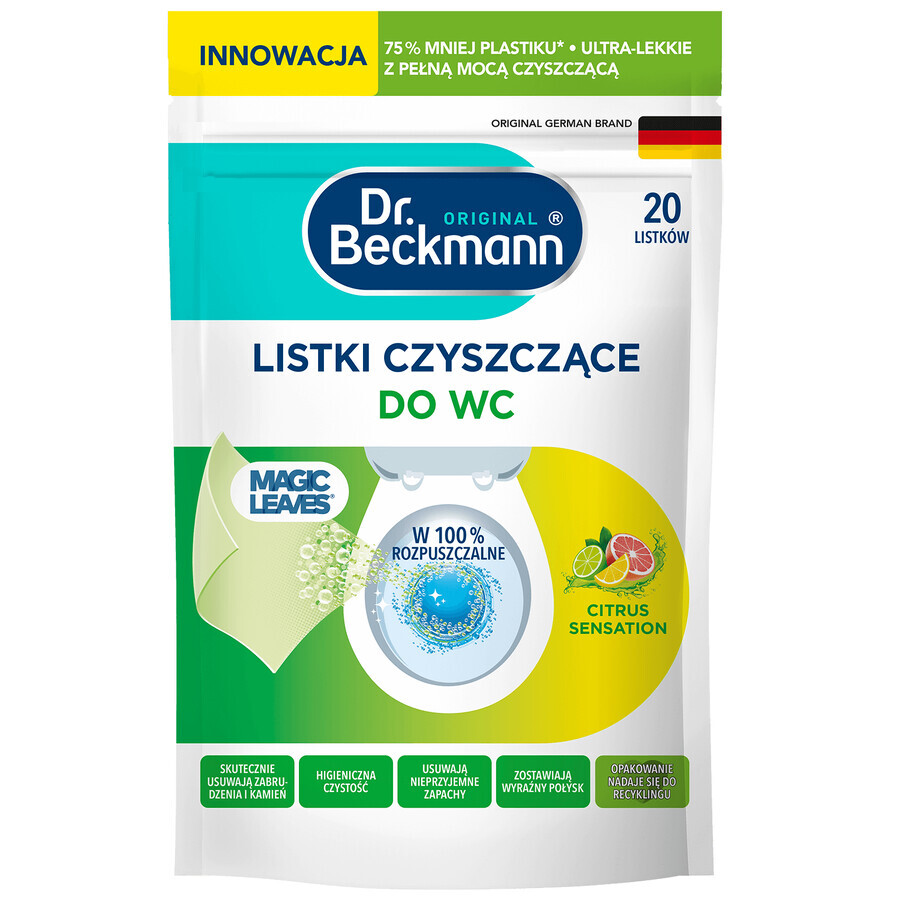 Dr Beckmann, bandes nettoyantes pour toilettes, Citrus Sensation, 20 pièces