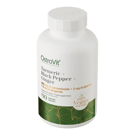 OstroVit Kurkuma + zwarte peper + gember, 90 capsules