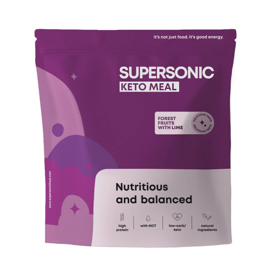 Supersonic Keto Maaltijd, bessen met limoensmaak, 800 g + shaker, 700 ml gratis