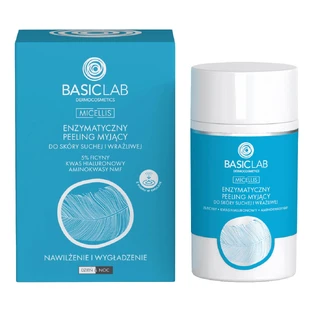 BasicLab, scrub detergente enzimatico per pelli secche e sensibili, 35 g