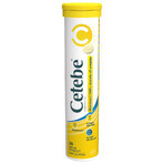 Cetebe Vitamin C 1000 + Acerola + B-complex, lemon flavor, 20 effervescent tablets