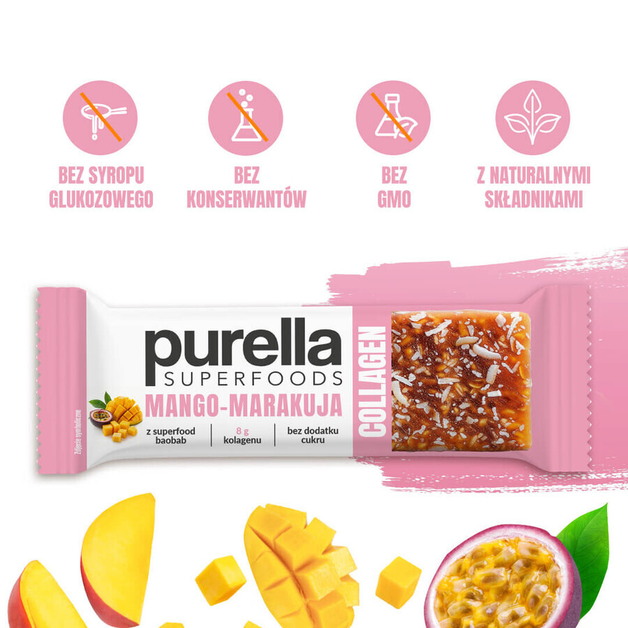 Purella SuperFoods Collageenreep, mango-maracuja, 40g