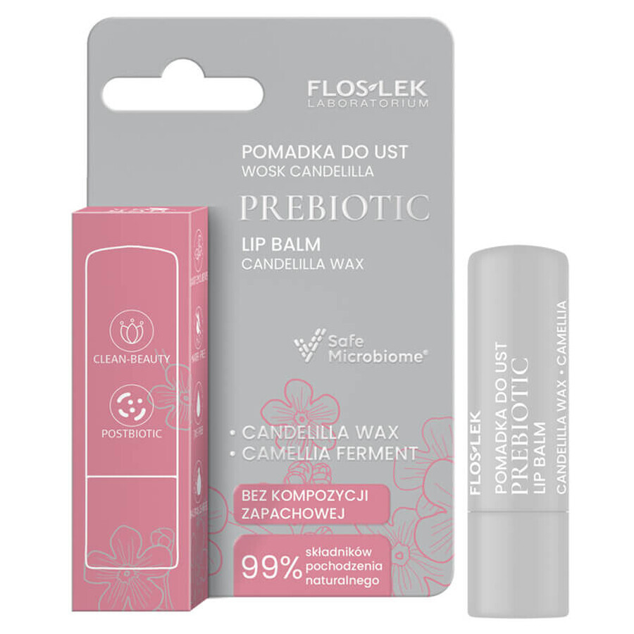 Floslek Laboratorium Prebiotic, lippenstift, candelillawas, 4 g