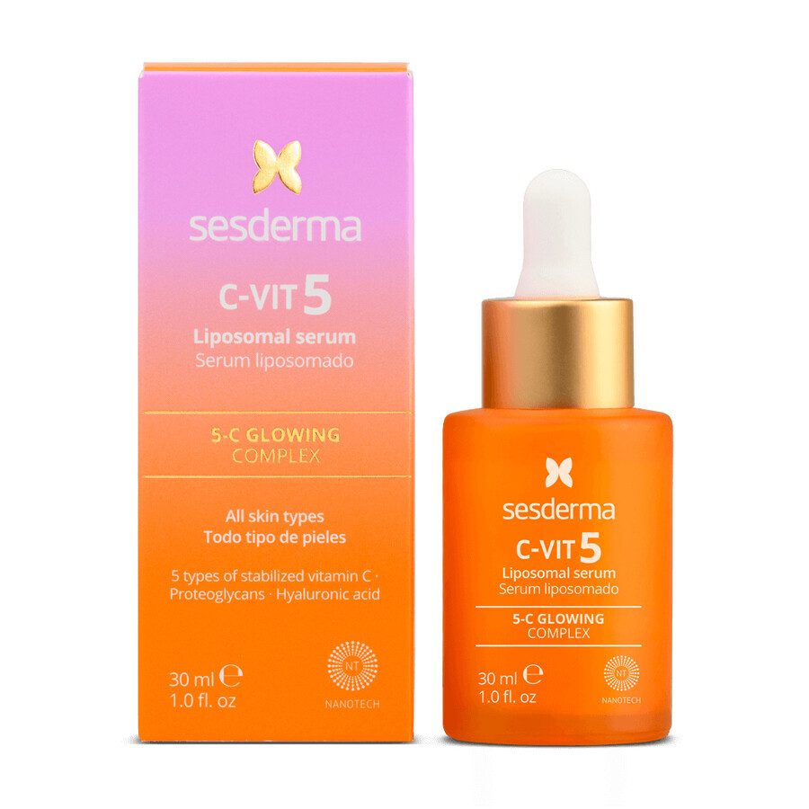 Sesderma C-Vit 5 Set, liposomales Gesichtsserum, 30 ml + C-Vit revitalisierende Gesichtsgel-Creme, 50 ml für 1 Penny