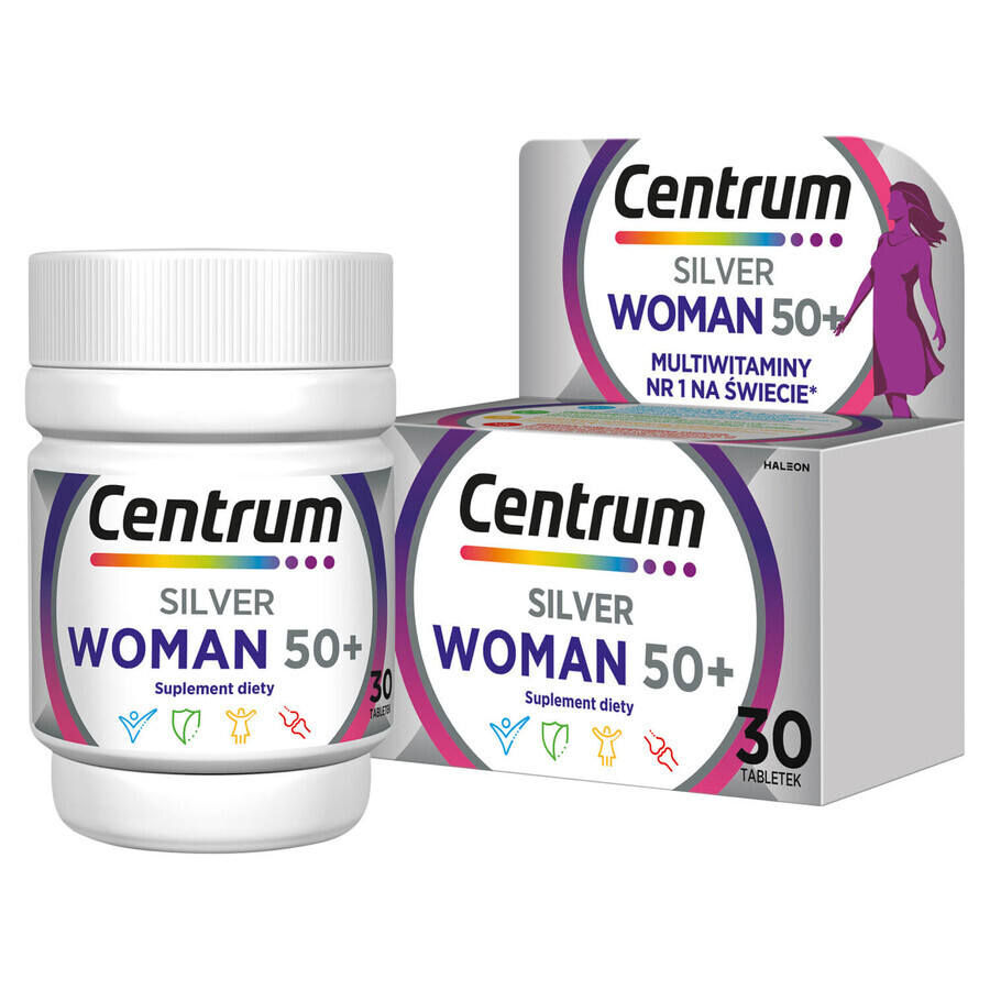 Centrum Woman 50+ set, 2 x 30 tabletten + Corega, gratis cosmetisch reistasje