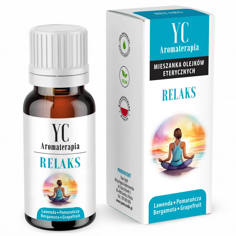 Jouw kaars, natuurlijke mix van essentiële oliën, Relax, 10 ml