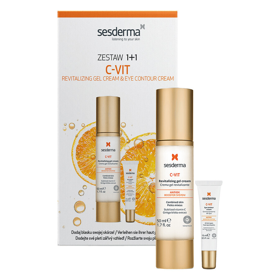 Set Sesderma C-Vit, gel-cremă revitalizant, 50 ml + cremă de ochi, 15 ml