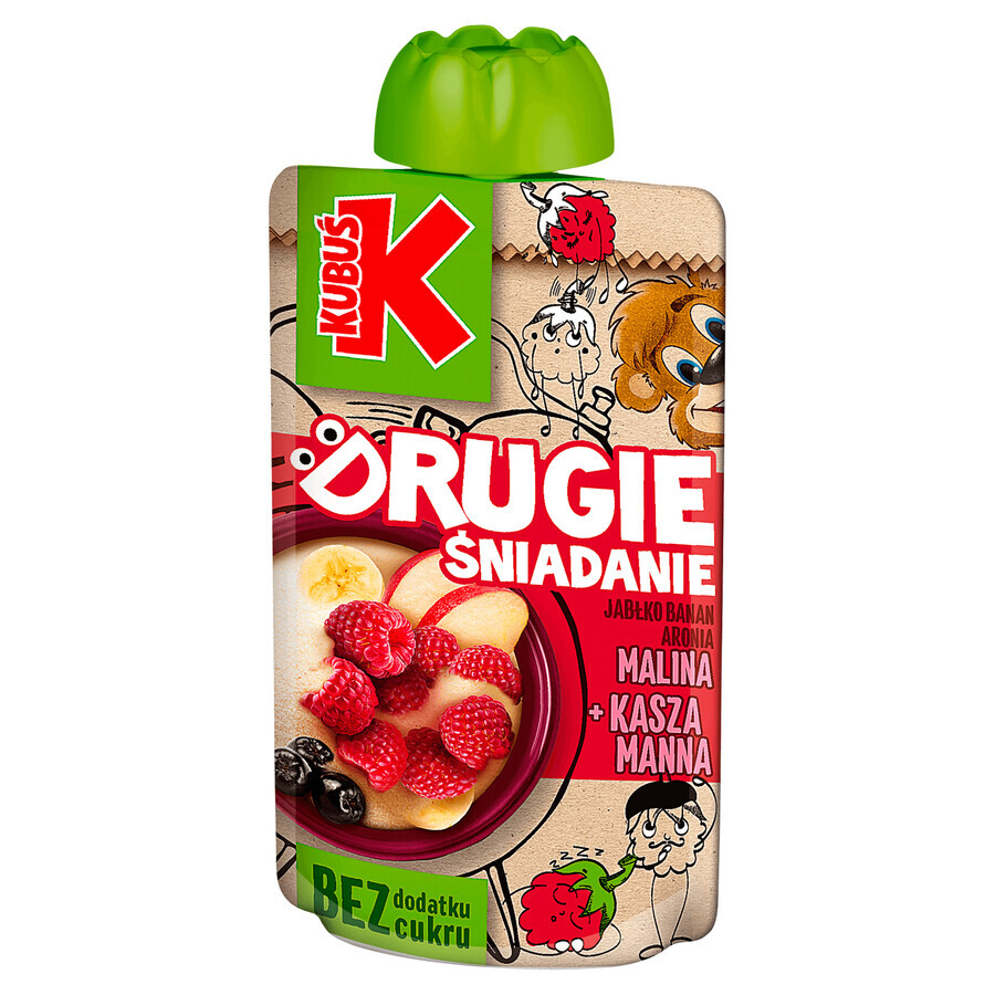 Kubuś Mousse Drugie Śniadanie, appel, banaan, appelbes, griesmeel, 100 g