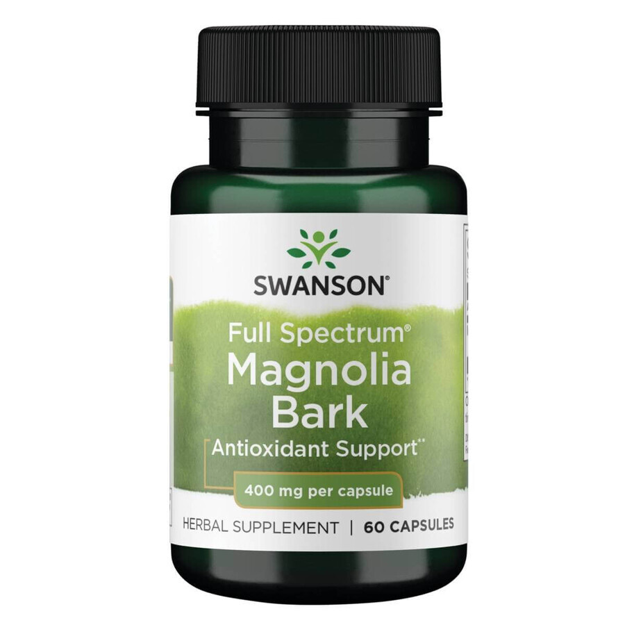 Swanson Full Spectrum Magnolia Bark 400 mg, corteza de magnolia, 60 cápsulas