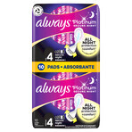 Always Platinum, gevleugeld maandverband, maat 4, Secure Night, 10 stuks