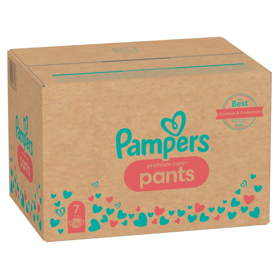 Pampers Premium Care Pants, Windeln Größe 7, 17+ kg, 80 Stück