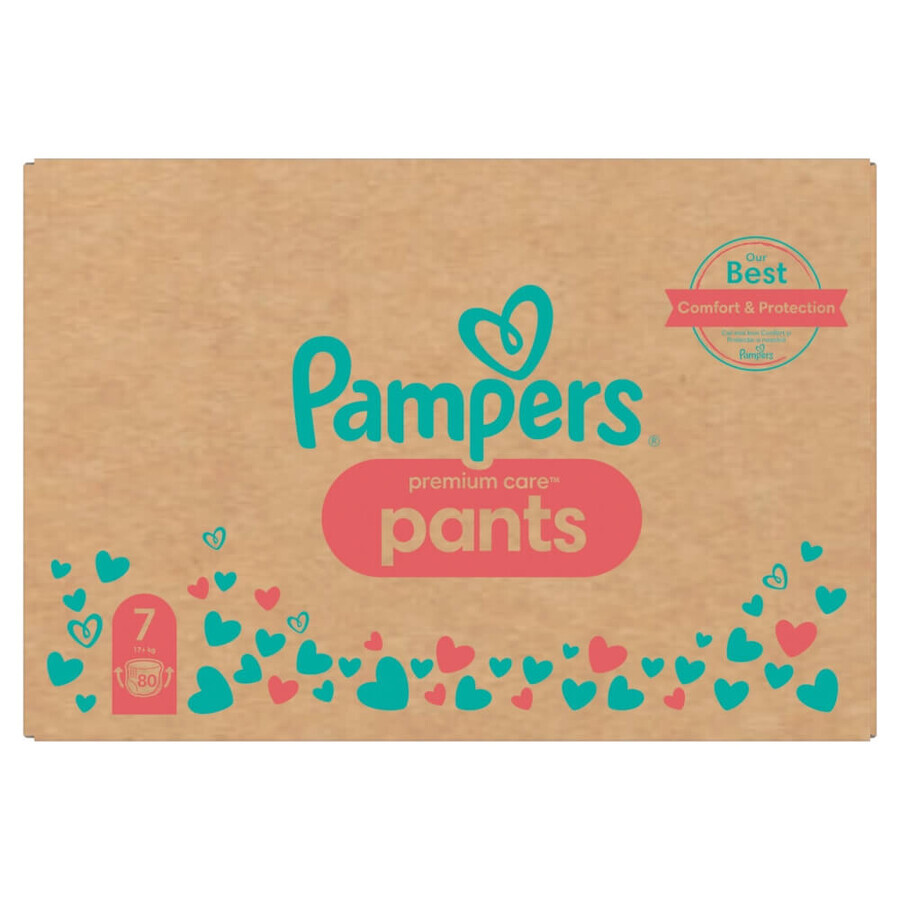 Pampers Premium Care Pants, Windeln Größe 7, 17+ kg, 80 Stück