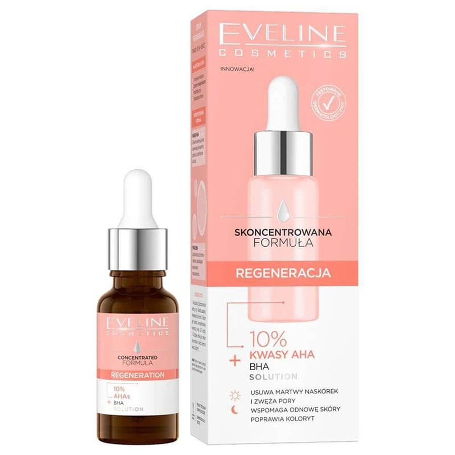 Eveline Cosmetics Skoncentrowana Formuła, serum regenerujące, 10 % kwasy AHA,18 ml: ceny i cechy