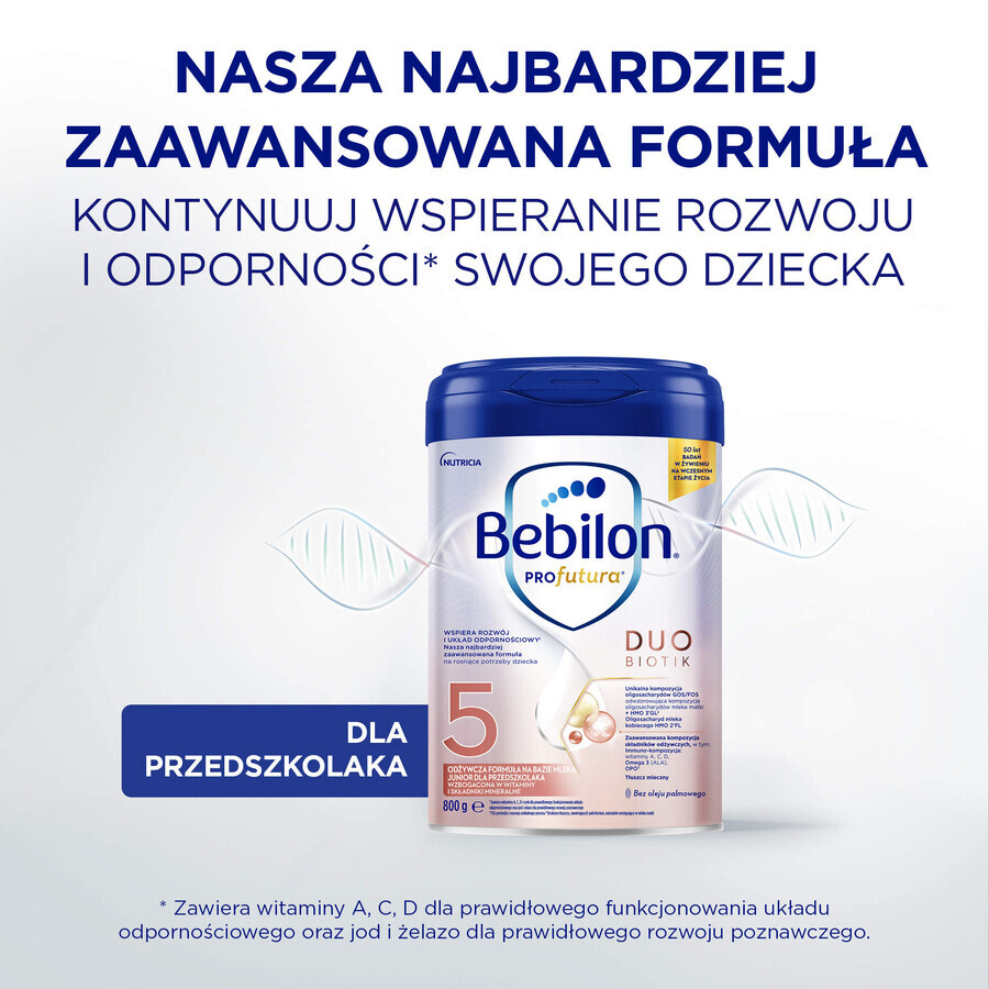 Bebilon Profutura Profutura DuoBiotik 5er Set, nährende Milchnahrung für Vorschulkinder, 3 x 800 g + Mustela Bebe Enfant, nährendes Waschgel, 300 ml gratis