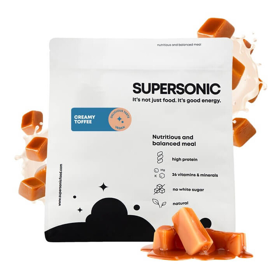 Supersonic Wholesome Plus Meal, gusto caramello cremoso, vegetariano, 1,5 kg