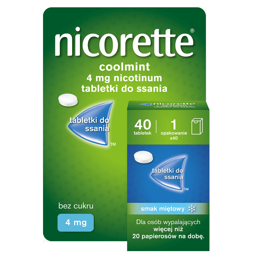 Nicorette Coolmint 4 mg, 40 compresse