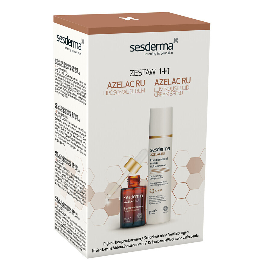 Kit Sesderma Azelac RU, suero liposomado, 30 ml + emulsión iluminadora SPF 50, 50 ml