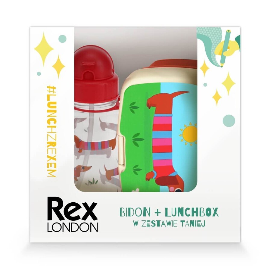 Set Rex London, scatola per la colazione + scatola di latta, teckeli