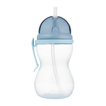 Canpol Bebés, biberón con tubo de silicona plegable, azul, a partir de 12 meses, 370 ml