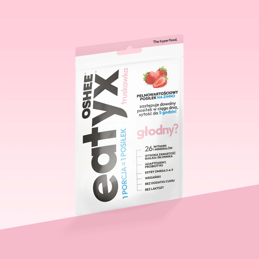 OSHEE Eatyx, cold meal powder, vegan, strawberry, 90 g