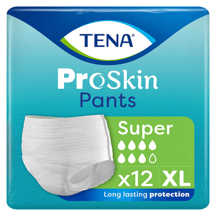 Tena Pants ProSkin, absorberende slip, maat XL, 120-160 cm, Super, 12 stuks