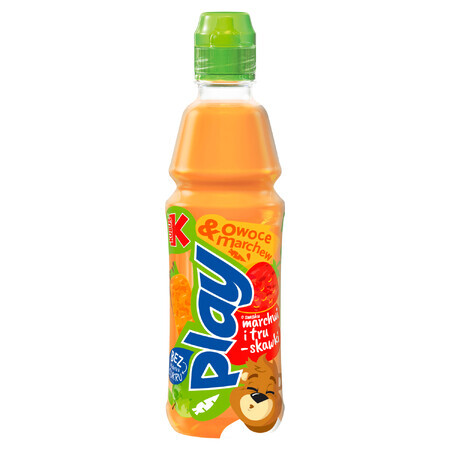 Kubuś Play! Carrot & Fruit, băutură cu multe fructe și morcovi, morcovi, căpșuni, mere, lime, 400 ml