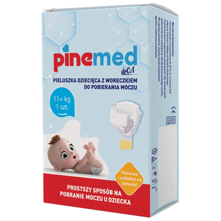 Pinemed, Windel mit Urinauffangbeutel, für Kinder, 11+ kg