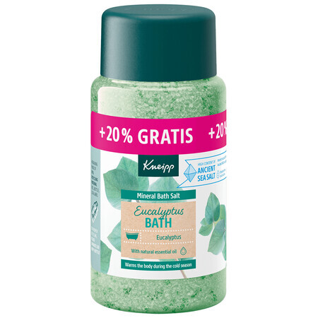 Kneipp Eucalyptus Bad, mineraal badzout kristallen, 600 g