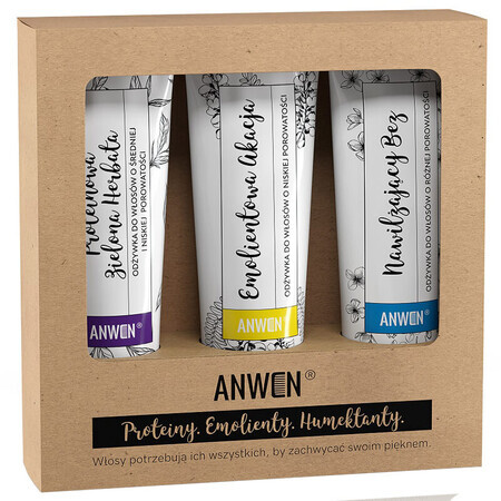 Anwen set, conditioners voor haar met lage porositeit, 3 x 100 ml