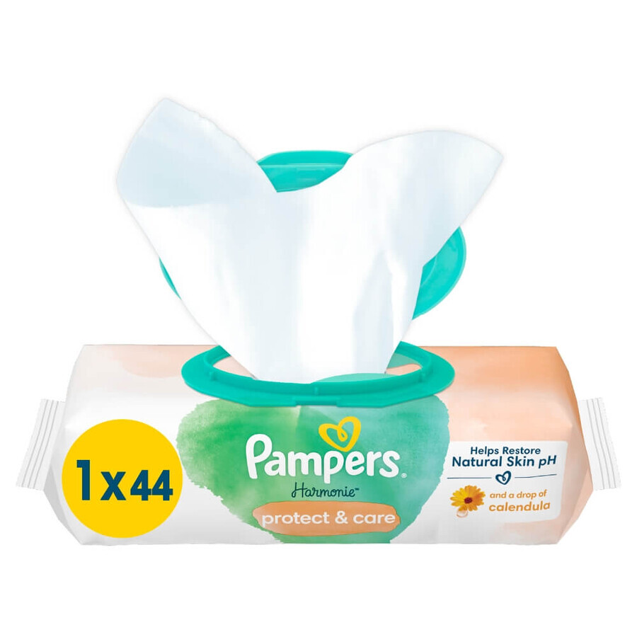 Pampers Harmonie Protect & Care, wet wipes, 44 pieces