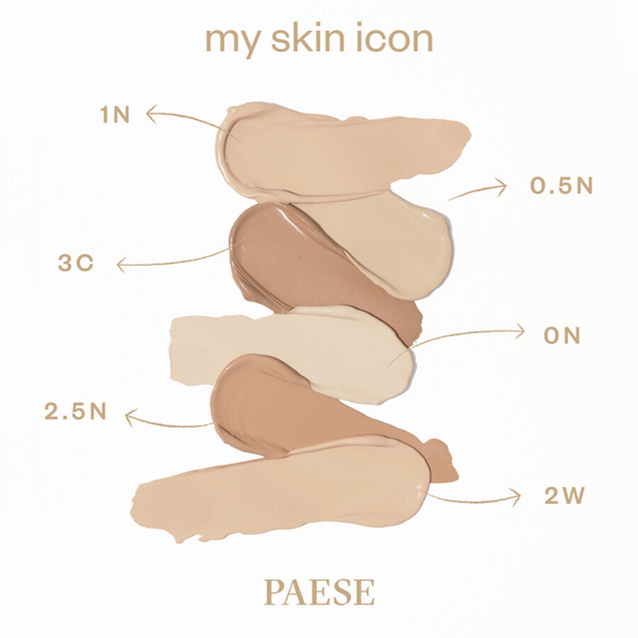 Paese My Skin Icon matterende foundation, 0N Alabaster, 33 ml