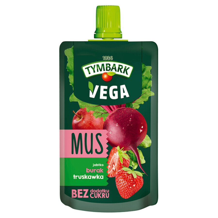 Tymbark Mousse in a tube Vegetable Fruit, apple, beetroot, strawberry, no added sugar, 100 g