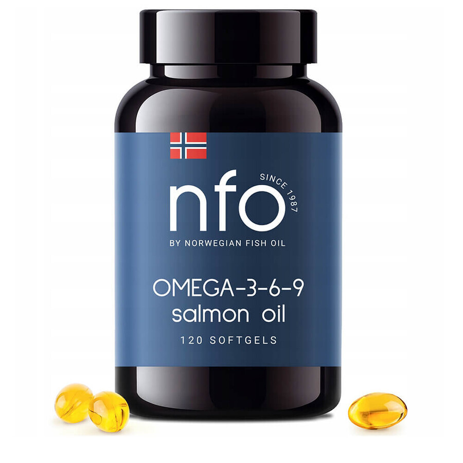 NFO Omega-3-6-9 Lachsöl, 120 Weichkapseln