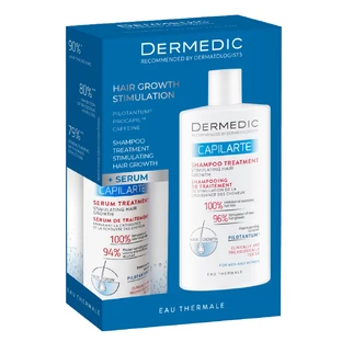 Zestaw Dermedic Capilarte, serum kuracja stymulująca wzrost włosów, dla kobiet i mężczyzn, 150 ml + szampon kuracja stymulująca wzrost włosów, 300 ml