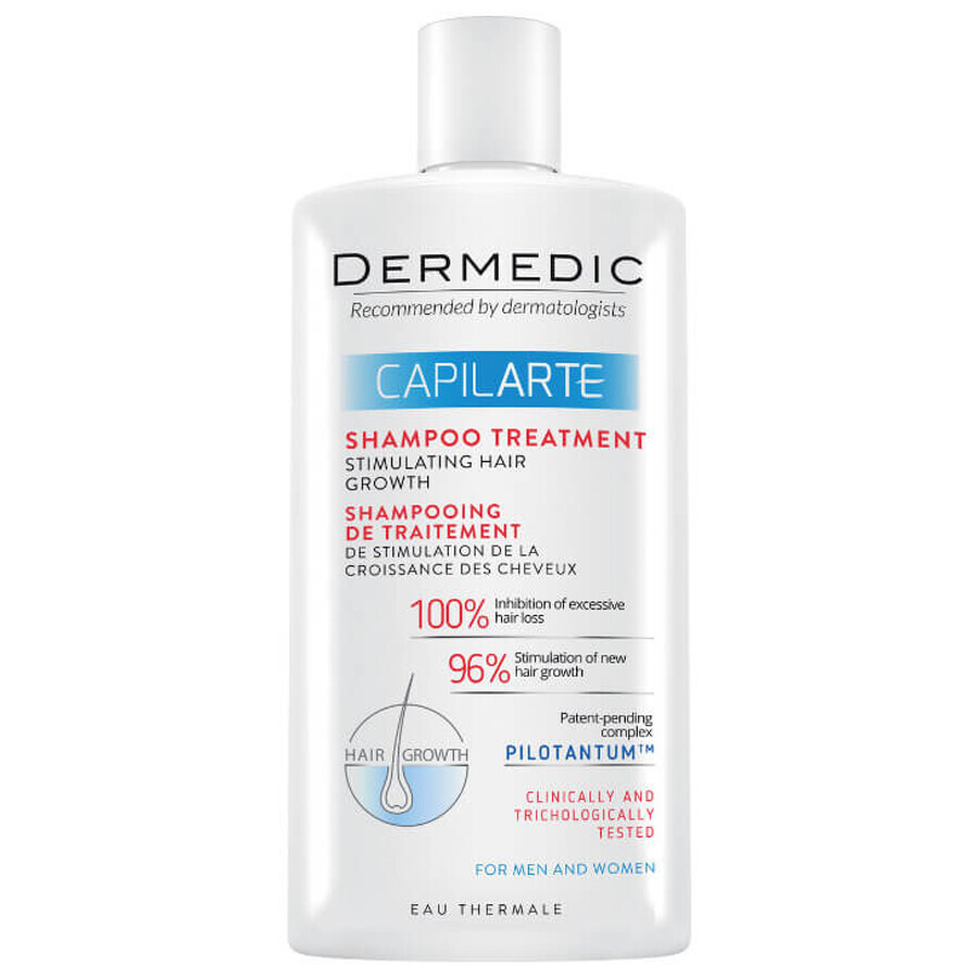 Set Dermedic Capilarte, haargroeistimulerend behandelserum voor mannen en vrouwen, 150 ml + haargroeistimulerende behandelshampoo, 300 ml