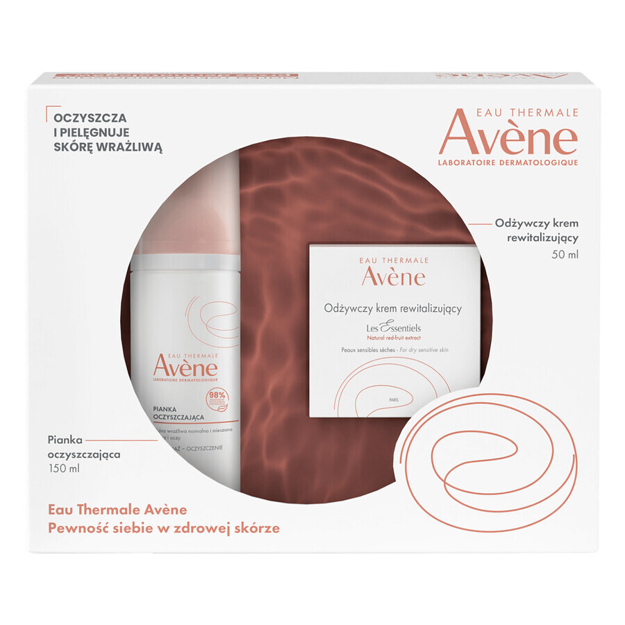 Avene Les Essentiels Universal Care set, cleansing foam 150 ml + revitalizing nourishing cream 50 ml