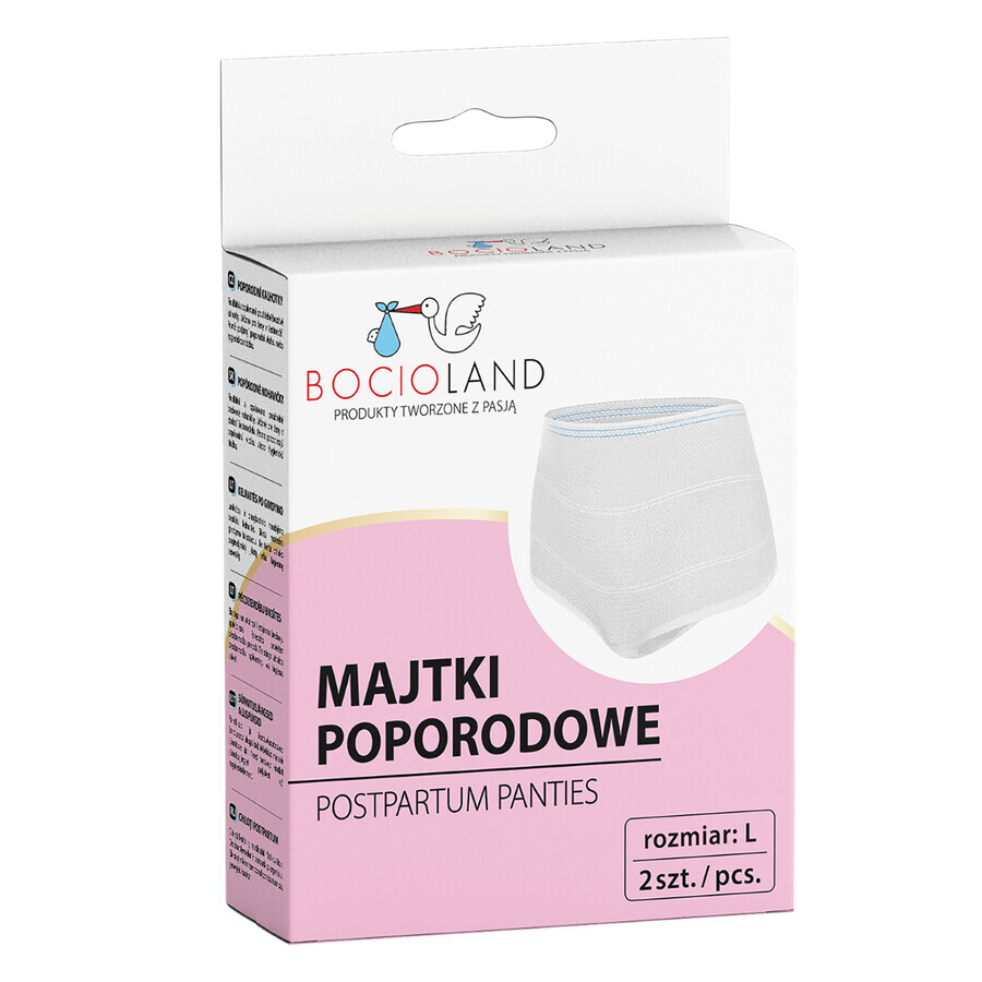 Bocioland, postnatale onderbroek, mesh, maat L, 2 stuks