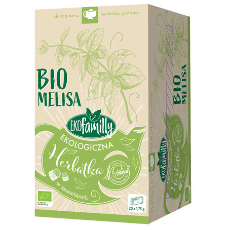 EkoFamily Bio Melisse, biologische kruidenthee, 1,75 g x 20 builtjes