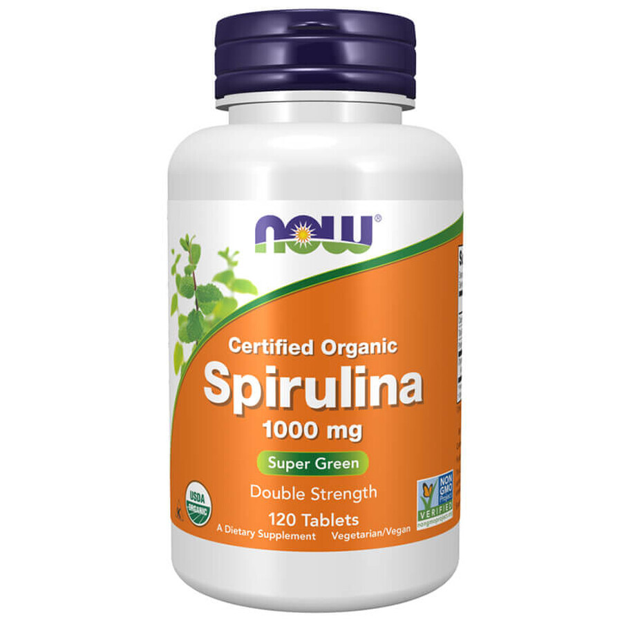 Now Foods Spirulina 1000 mg, 120 veganistische tabletten