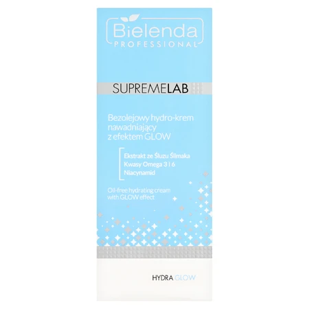 Bielenda Professional SupremeLAB Hydra Glow, ölfreie feuchtigkeitsspendende Hydro-Creme mit Glow-Effekt, 50 ml
