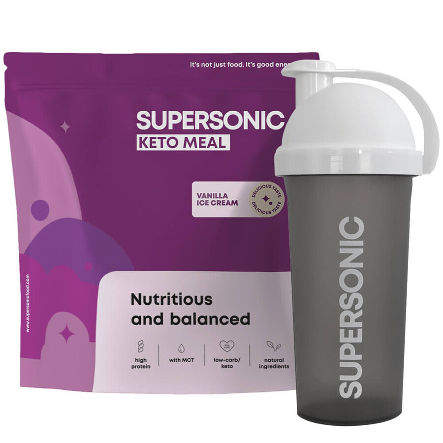 Supersonic Keto Meal, vanilla ice cream flavor, 800 g + shaker, 700 ml free