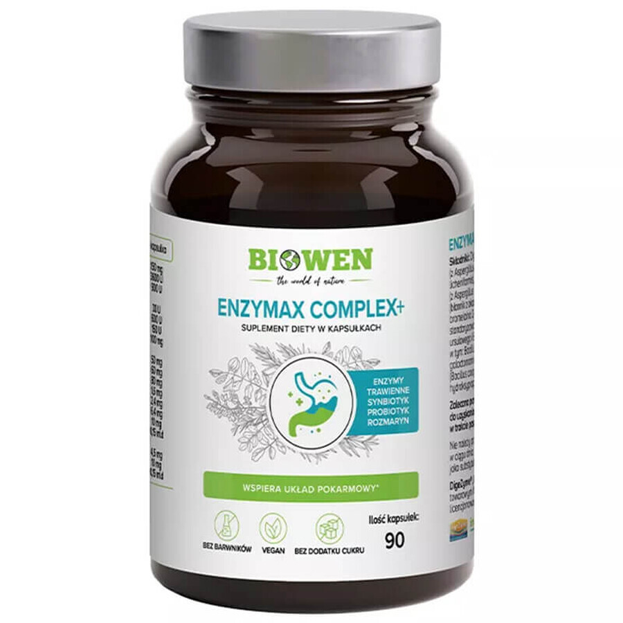 Biowen EnzyMax Complex+, digestive enzyme, 90 capsules