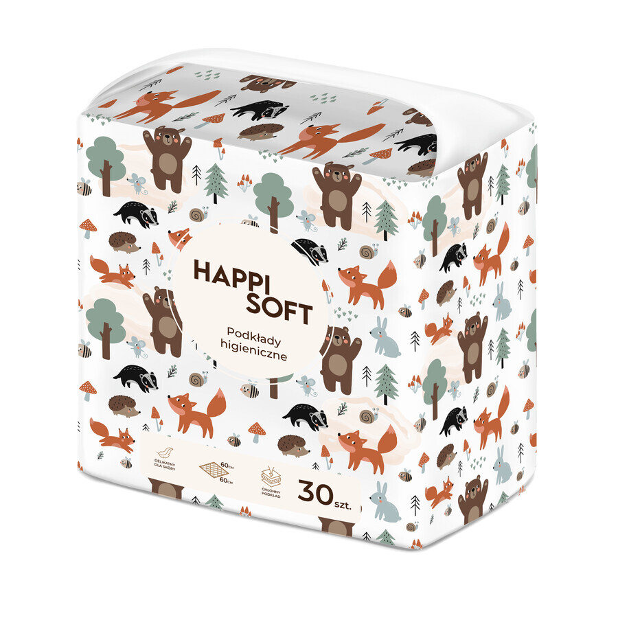 Happi Soft, hygiënepads voor baby's, 60 x 60 cm, 30 stuks