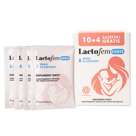 Lactofem Forte, klassieke smaak, 10 sachets + 4 gratis sachets